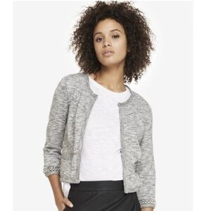 Express Gray Blazer Lightweight Knit Suit Jacket